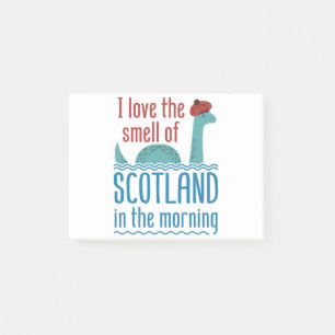 Loch Ness Monster riecht nach Schottland am Morgen Post-it Klebezettel