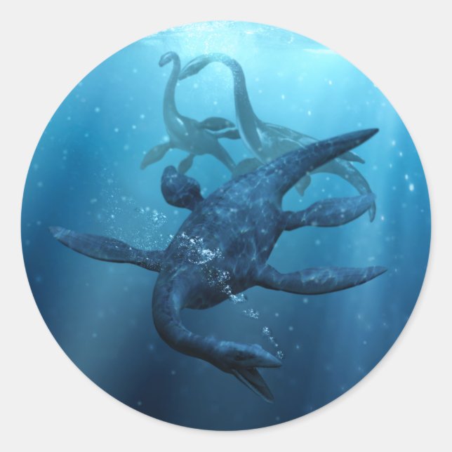 Loch Ness Monster Round Sticker (Vorderseite)