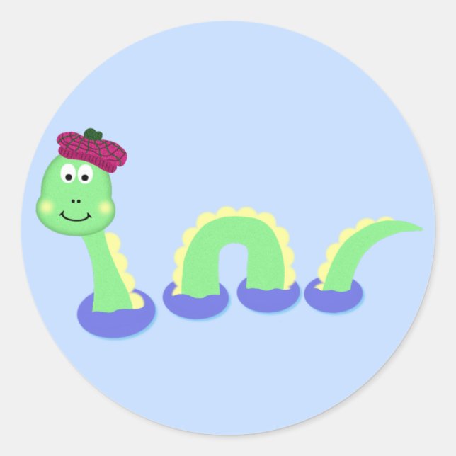 Loch Ness Monster Runder Aufkleber (Vorderseite)