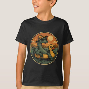 Loch Ness Monster Sommerurlaub Float Retro Grafik T-Shirt