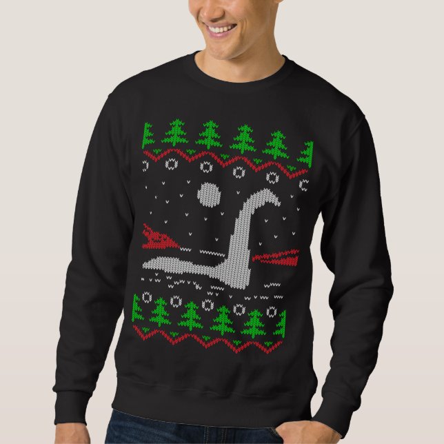 Loch Ness Monster Ugly Christmas Jumper Sweatshirt (Vorderseite)