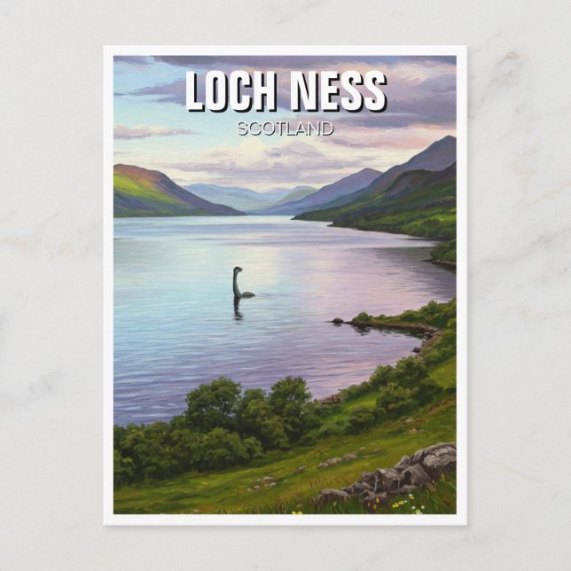 Loch Ness Nessie Travel Postkarte (Vorderseite)