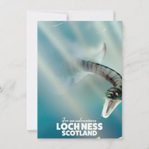Loch Ness Schottland Monster Vintage-Reiseposter Einladung