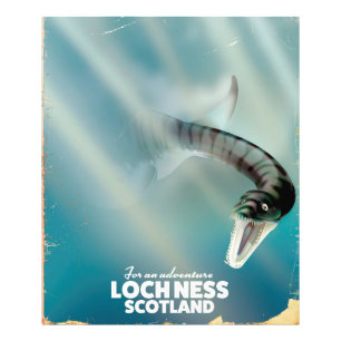 Loch Ness Schottland Monster Vintage Reiseposter Fotodruck