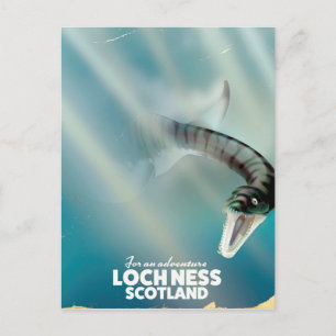 Loch Ness Schottland Monster Vintage-Reiseposter Postkarte