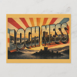 Loch Ness Schottland Vintage Reise Kunst Postkarte