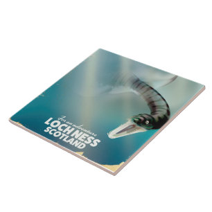 Loch Ness Scotland Monster Vintage Reiseplakat Fliese