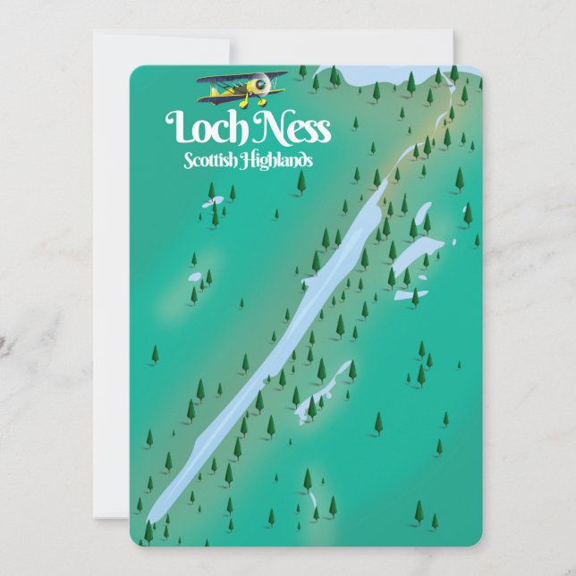 Loch Ness Scottish Highlands Reisekarte (Vorderseite)