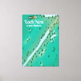 Loch Ness Scottish Highlands Reisekarte Leinwanddruck