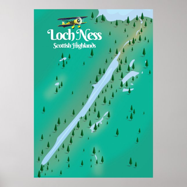 Loch Ness Scottish Highlands Reisekarte Poster (Vorne)