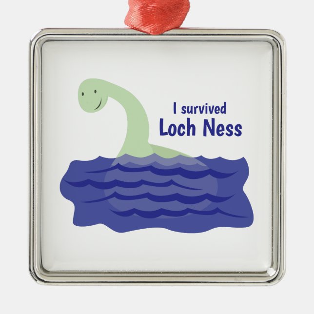 Loch Ness Silbernes Ornament (Vorne)