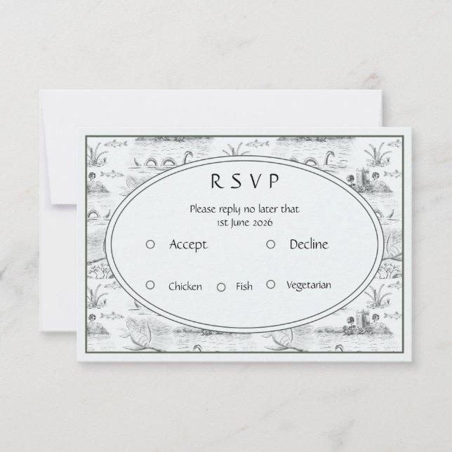 Loch Ness Toile  RSVP Karte (Vorderseite)