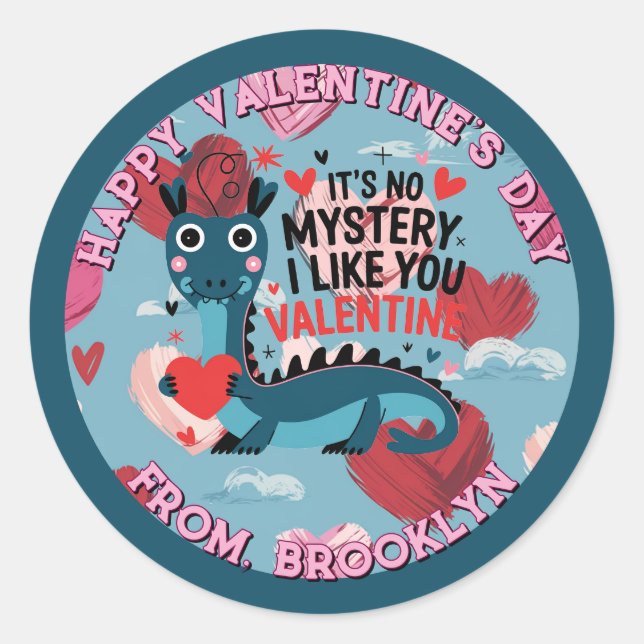 Loch Ness Valentine's Sticker (Vorderseite)