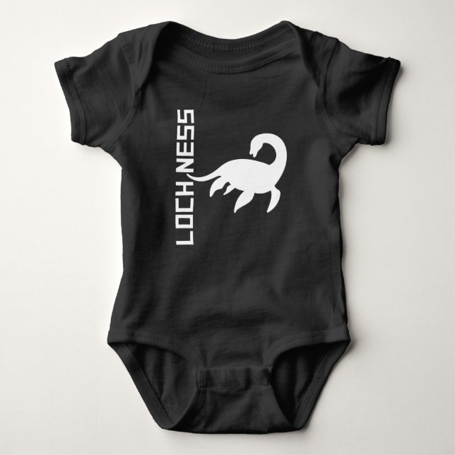 Loch- Nessmonster-Silhouette Baby Strampler (Vorderseite)