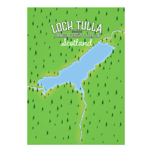 Loch Tulla Scotland Reiseposter Karte Fotodruck