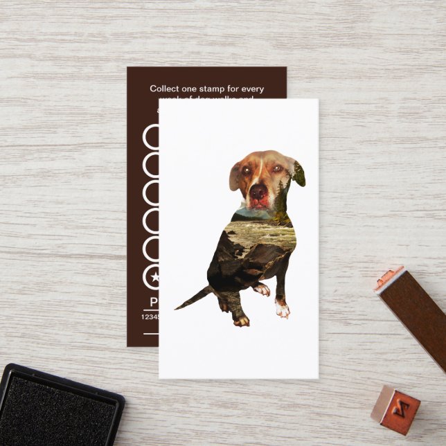 Lochkarte der doppelten Belichtung Hunde Treuekarte (Vorderseite/Rückseite Beispiel)