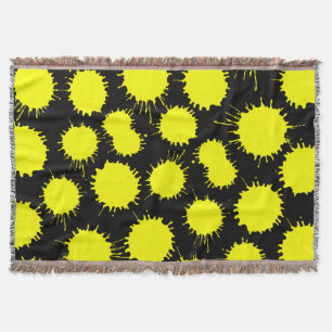 Lochmuster - Gelb auf schwarz Decke