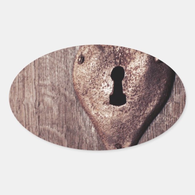 Lock Heart Ovaler Aufkleber (Vorderseite)