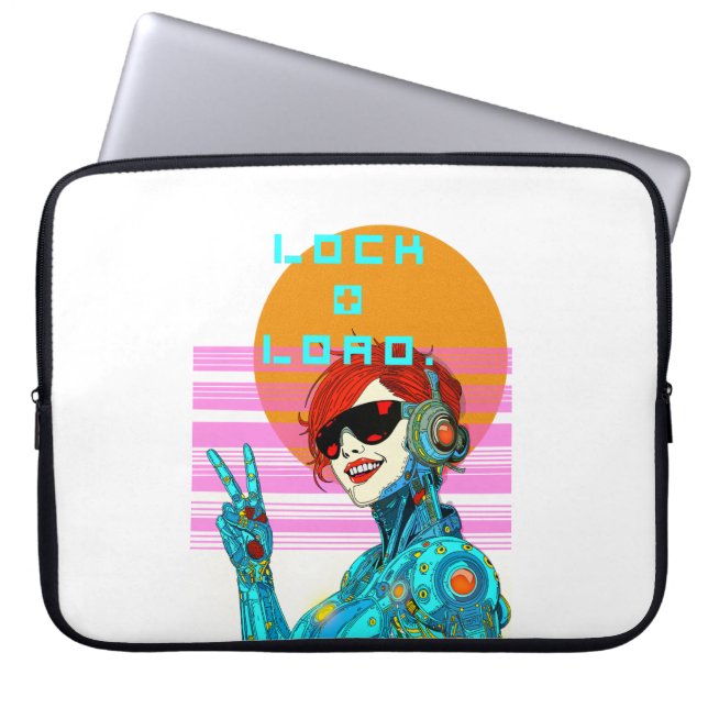 Lock + Load - Cyberpunk Vibe Laptopschutzhülle (Vorderseite)