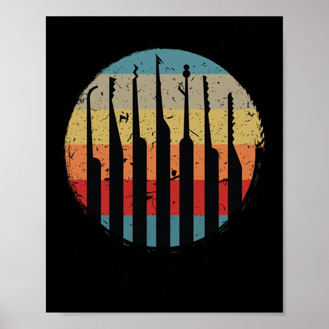 Lock Picking Retro Lock Poster (Vorne)
