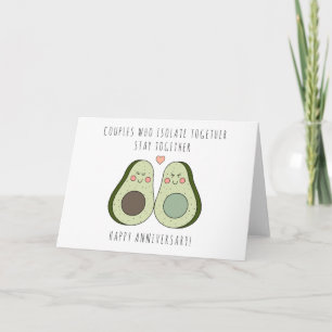 Lockdown Wedding Anniversary Card - Avocado Karte