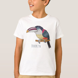 Lockenarassari-Vogel Cartoon-Illustration T-Shirt