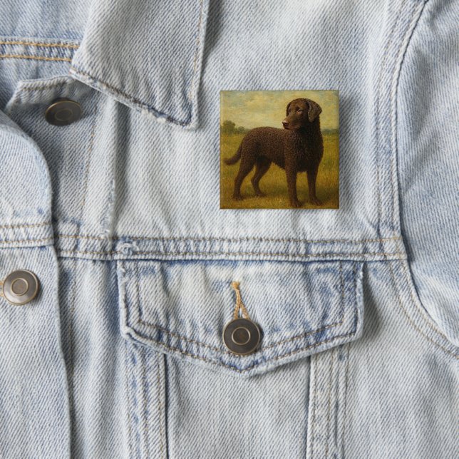 Lockenhaar-Retriever Button (Beispiel)