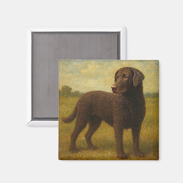 Lockenhaar-Retriever Magnet (Vorderseite/Rückseite)