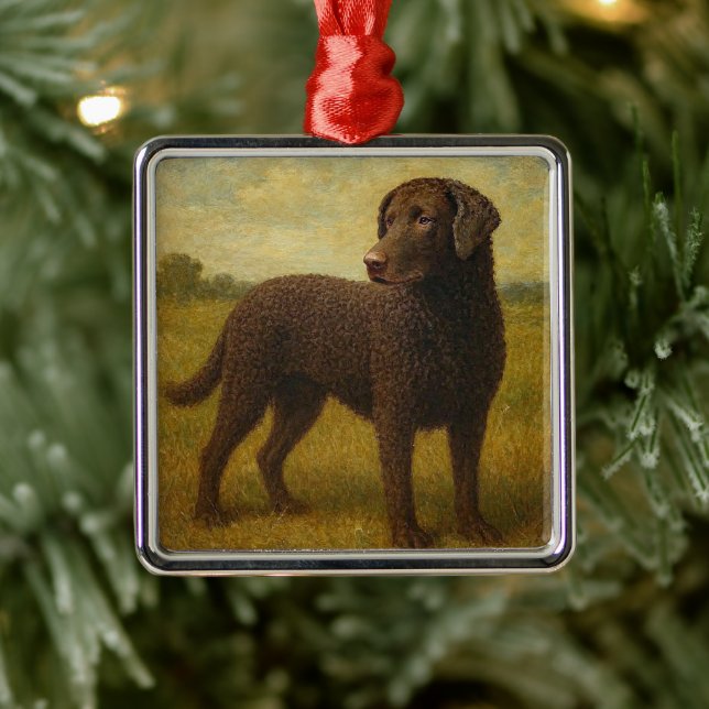 Lockenhaar-Retriever Ornament Aus Metall (Baum)