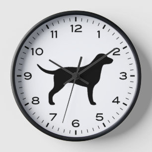 Lockenhauben-Retriever-Hund-Silhouette Uhr