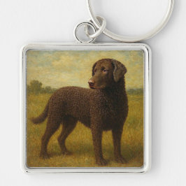 Lockenküsten Retriever Schlüsselanhänger