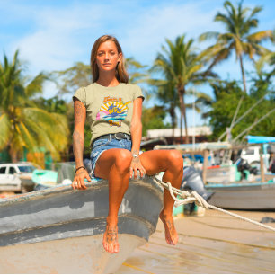 Locker Retro-Strand Vintage-Sommer-Grafik  T-Shirt