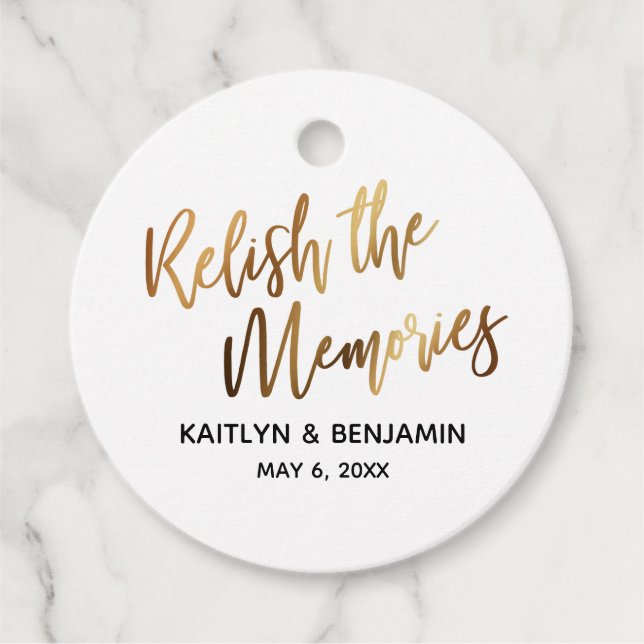 Lockere die Erinnerungen, Gold Handwriting Typogra Geschenkanhänger (Vorderseite)