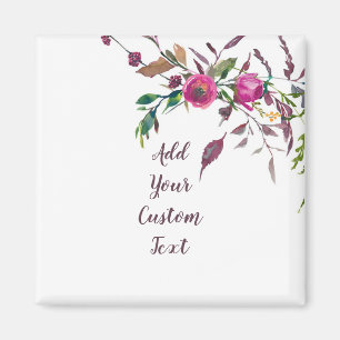 Lockere rosa Aquarellblumen anpassbar Magnet