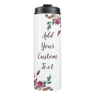 Lockere rosa Aquarellblumen individuell anpassbar Thermosbecher