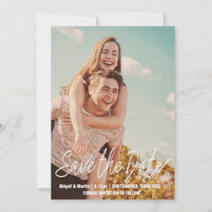 Lockere Schrift Hochzeit Save-the-Date-Foto Einladung