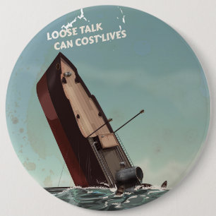 Lockerer Umgang Kostet Leben WW2 Poster Button