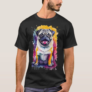 Lockeres Wasserfarben-Haustierporträt - Lebendiger T-Shirt