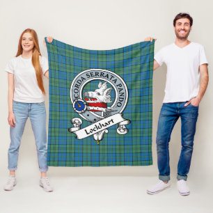 Lockhart Ancient Clan Abzeichen Tartan Kariert Fleecedecke