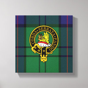 Lockhart Scottish Wappen und Tartan Canvas print Leinwanddruck