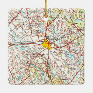 Lockhart TX Topo Map Keramikornament