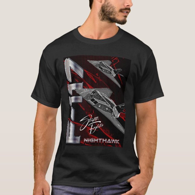 Lockheed F-117 Nighthawk Stealth Attack Aircraft T-Shirt (Vorderseite)