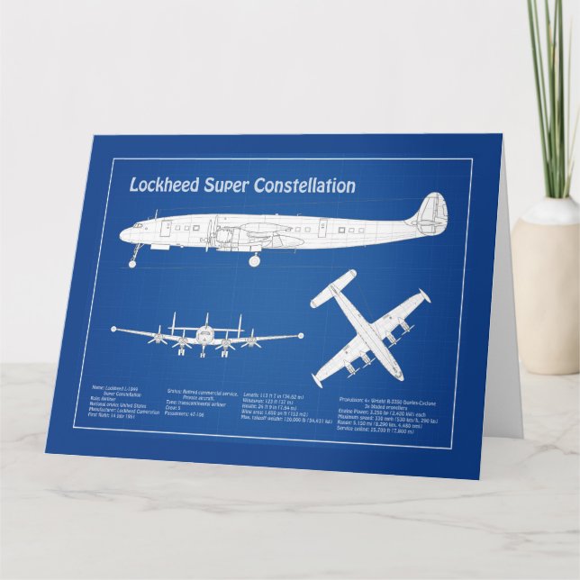 Lockheed L-1049 Super Constellation - Pläne ABD Dankeskarte (Vorderseite)