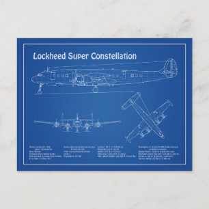 Lockheed L-1049 Super Constellation - Pläne AD Postkarte