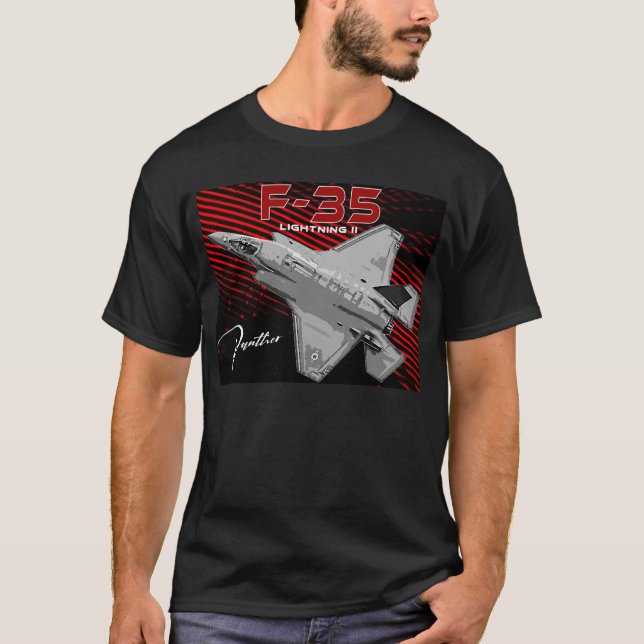 Lockheed Martin F-35 Lightning II USAF Fighterjet T-Shirt (Vorderseite)