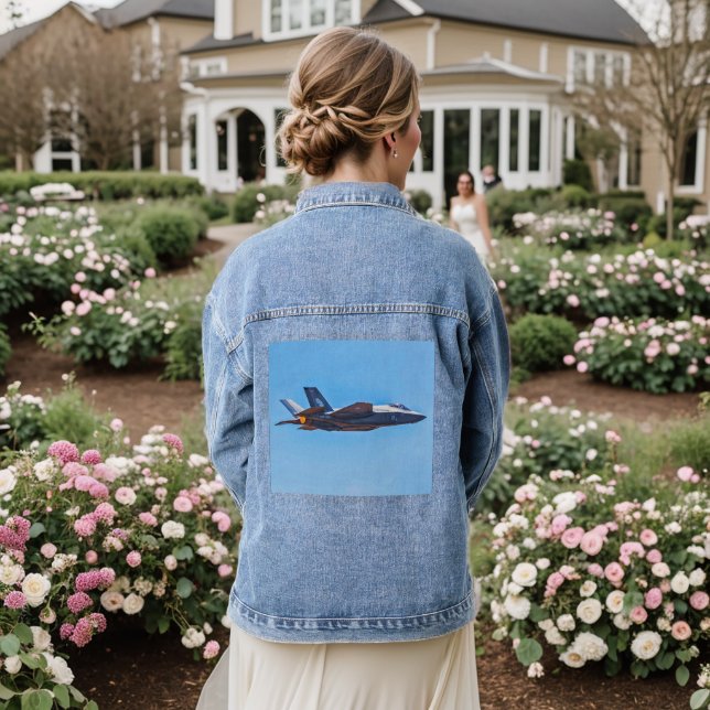 Lockheed Martin F-35A Lightning II Jeansjacke (Hochzeit Rückseite)