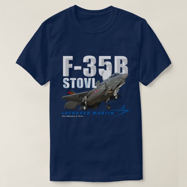Lockheed Martin F-35B Blitz II Stealth Fighter T-Shirt (Design vorne)
