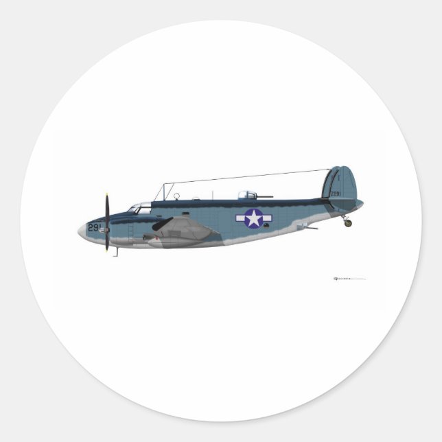 Lockheed PV-1 Ventura Runder Aufkleber (Vorderseite)