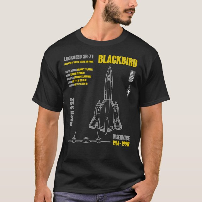 Lockheed SR-71 Blackbird Military Aircraft Classic T-Shirt (Vorderseite)