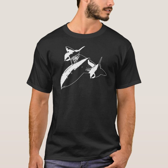 Lockheed SR-71 Men's Dark T - Shirt - White Design (Vorderseite)